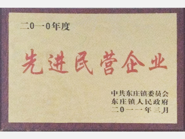 二零一零年度先進(jìn)民營(yíng)企業(yè)